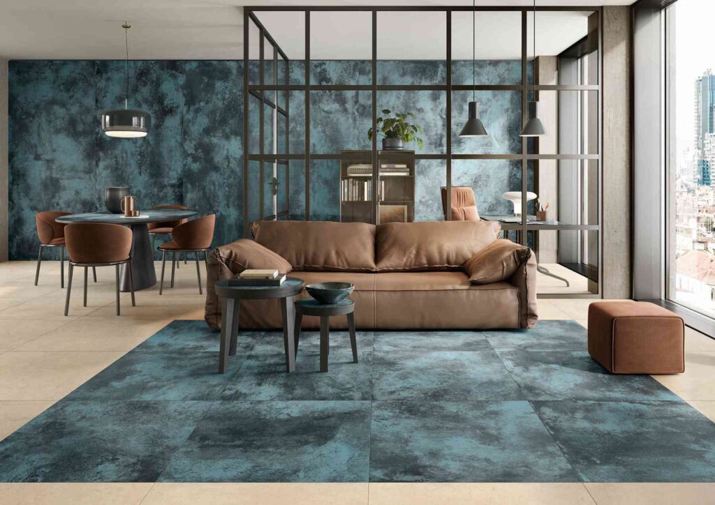 FORGE BLUE MOTTLE 2780X1200 METAL EFFECT PORCELAIN WALL SLAB