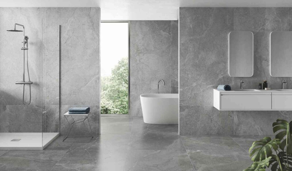 BLISS GREY STONE EFFECT PORCELAIN BATHROOM