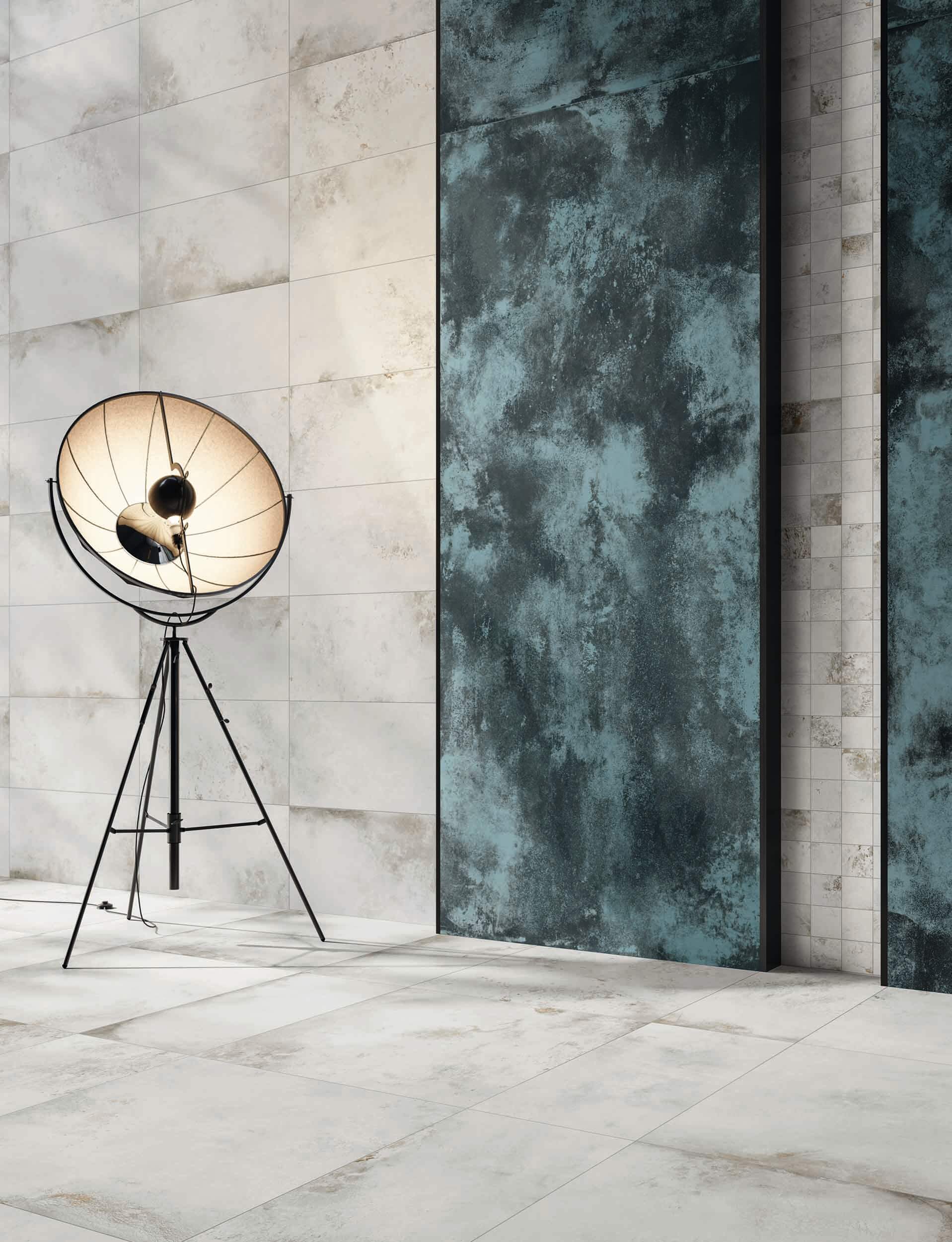 FORGE BLUE MOTTLE 2780X1200 METAL EFFECT WALL SLAB WITH TITANIUM PORCELAIN1