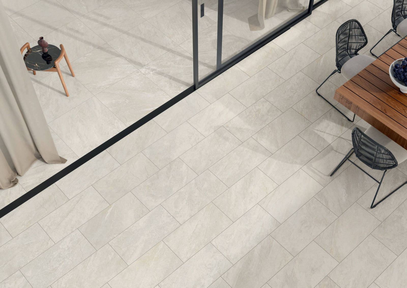 Alpine Champagne inside outside porcelain tile