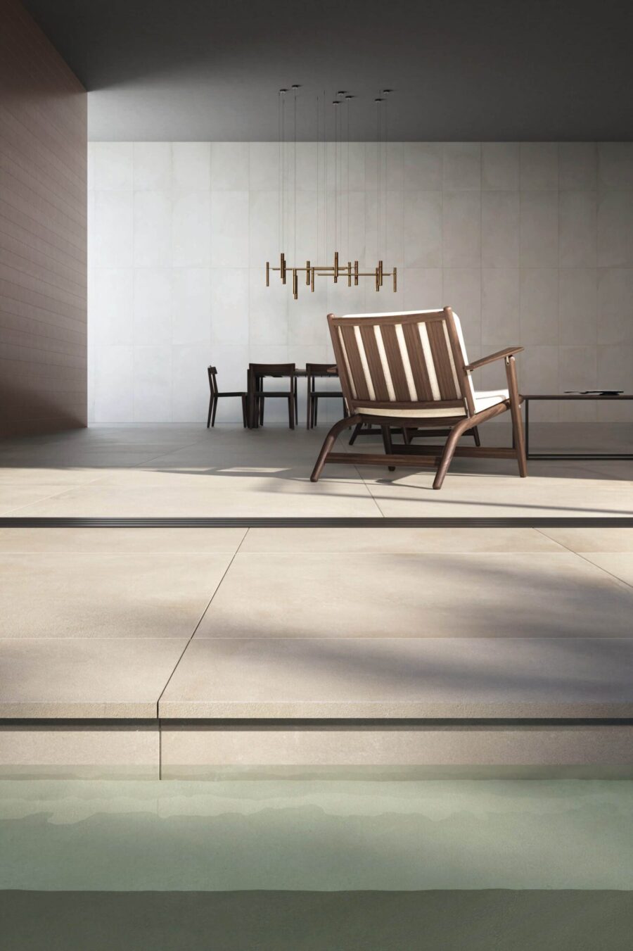 Tone ecru 2cm outside porcelain slab scaled