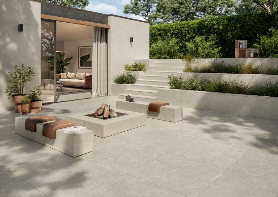 Poise Pebble tiles for outdoor 800x800 paving slabs