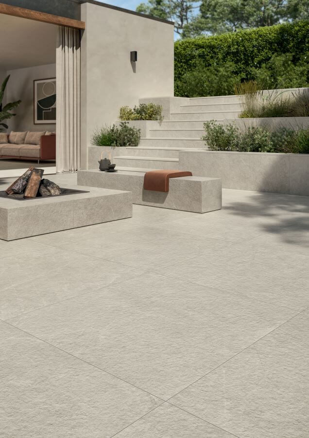 outdoor porcelain paving tiles poise pebble