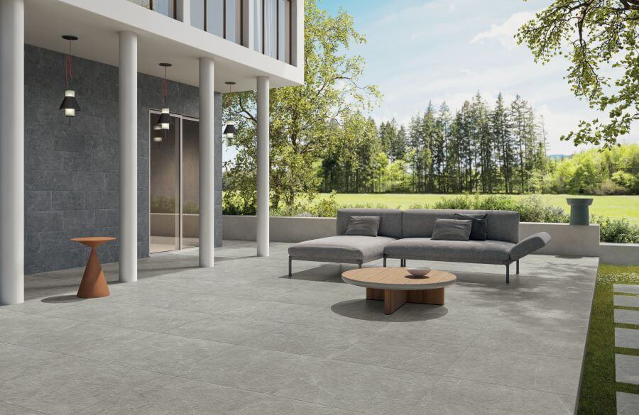 Poise silver 20mm stone porcelain tiles for outside