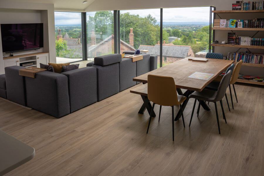 Test Blog - image shows light oak wood look in a dining room