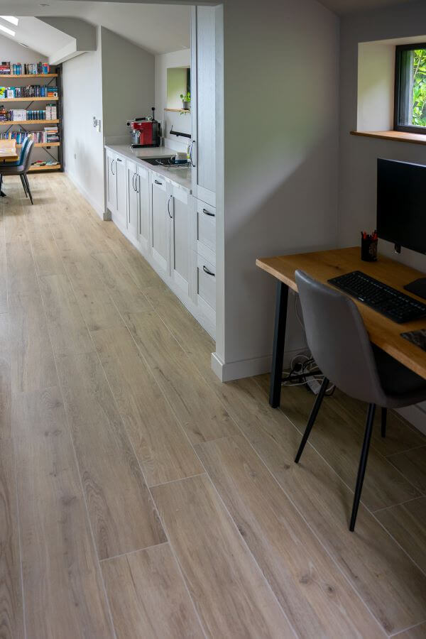 Test Blog - image shows light oak wood look in a passageway