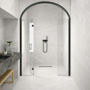 HAVEN-STONE-EFFECT-TILE-BATHROOM. Image shows stone effect tile in bathroom