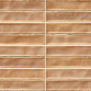 PAPPARDELLE-PORCELAIN-COLOURED-WALL-TILES-SWATCH-TERRACOTTA. Image shows terracotta tiles in a swatch
