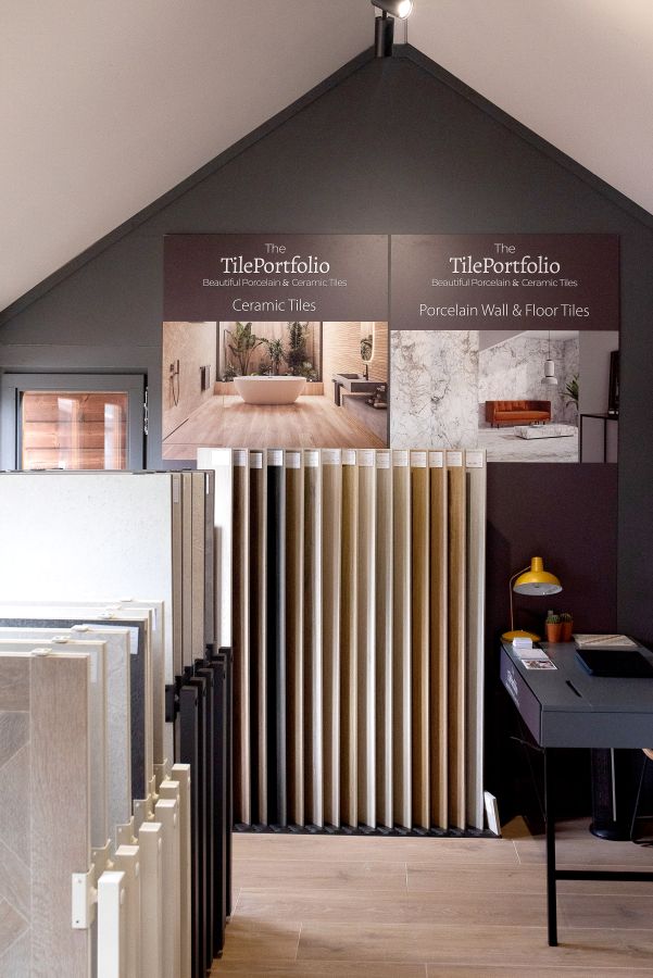 Showroom 4. Image shows porcelain tiles in a tile showroom