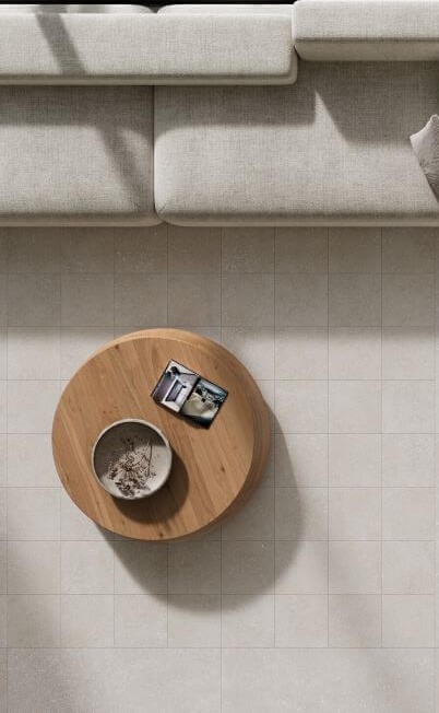 SPACE SMALL STONE PORCELAIN TILES 223 X 223 SALT