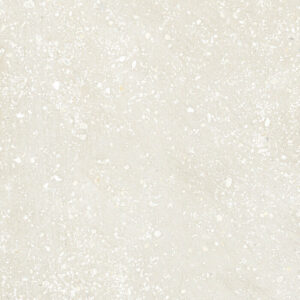 Swatch of small stone porcelain tile in salt colour, 223 x 223 mm – Space collection.