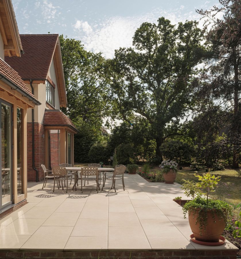 FUSION 1200 X 600 STONE EFFECT TILES REAR PATIO ARENA 1